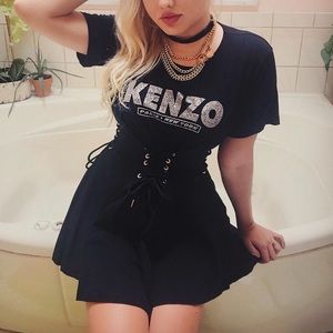 KENZO corseted fit and flare dress